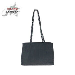 Prada Tessuto triangular logo plate black nylon tote bag shoulder